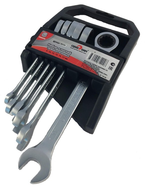 Набор ключей трещоточных 6 предметов (8, 10, 12, 13, 14, 17) Сервис Ключ