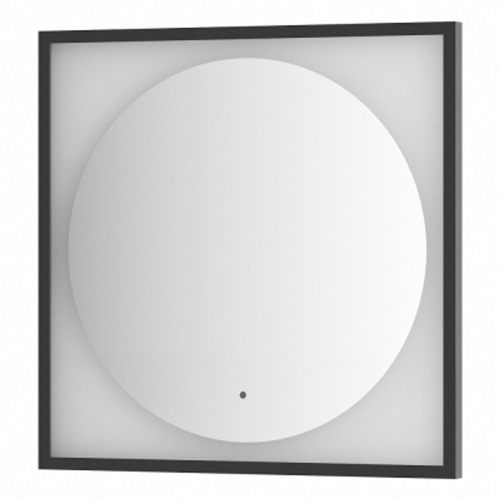 Зеркало Defesto Еclipse 70х70 15W черная рама, с LED-подсветкой, ИК выключатель, теплый свет DF 2232R