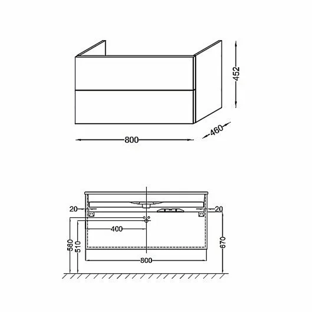 Тумба с раковиной Jacob Delafon VOX EB2078 80 белая