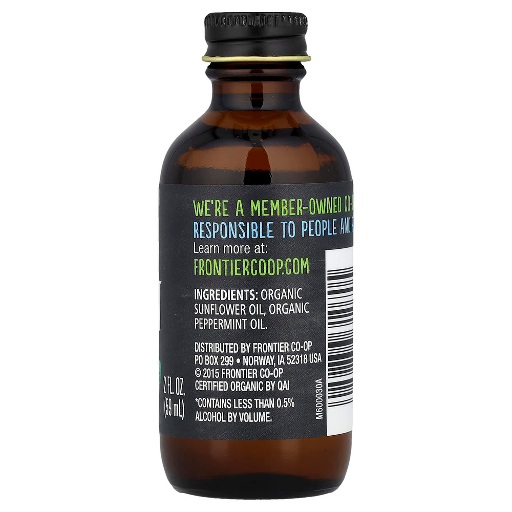 Frontier Co-op, Органический безалкогольный продукт со вкусом мяты перечной, 2 жидких унции (59 мл)