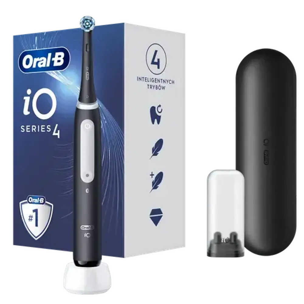 OralB электрическая зубная щетка iO SERIES 4 Black магнитная зубная щетка с дорожным чехлом, арт. Ora000316