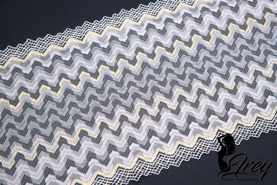 268 Кружево эластичное 19 см, Италия, пудра/золото