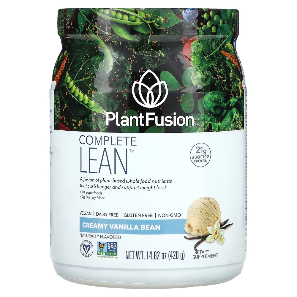 PlantFusion, Complete Lean, сливочные стручки ванили, 420 г (14,82 унции)