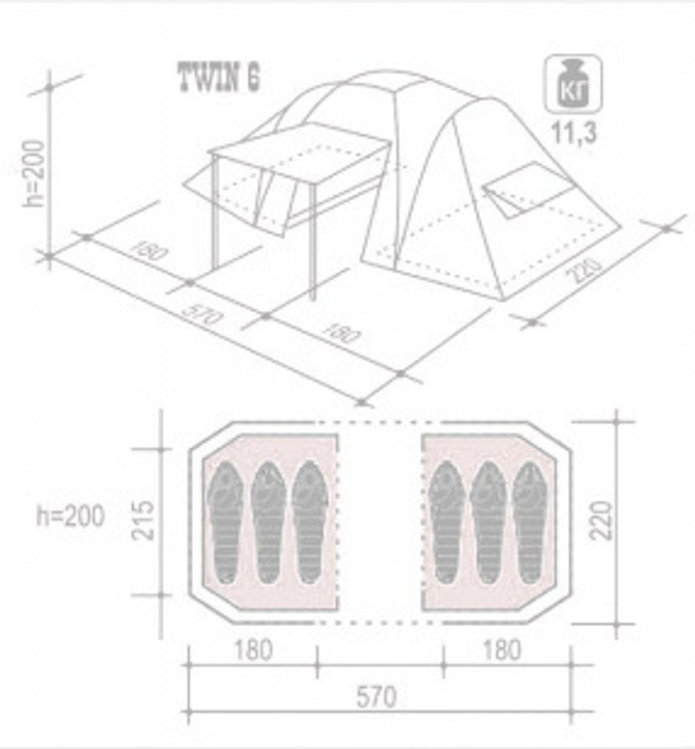 Палатка INDIANA TWIN 6  NEW