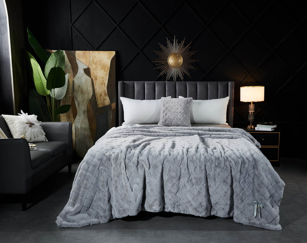 Плед 220х240 Sofi De MarkO Бернард светло-серый