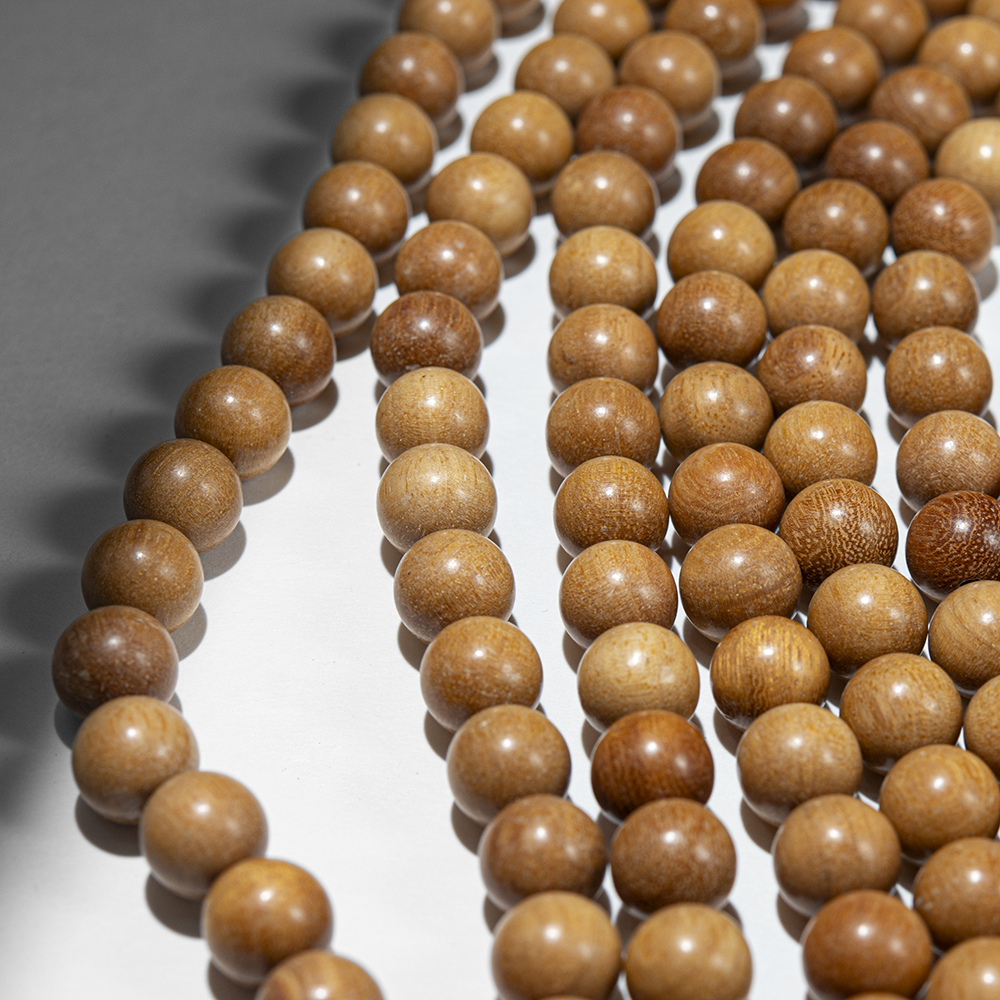 Сандал натуральный, бусины в форме шара, 10,3мм