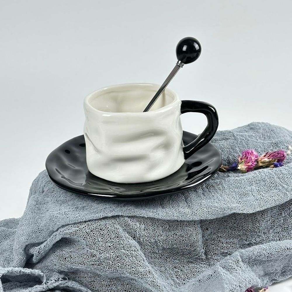 Lenardi 164-033 Чашка 210мл с блюдцем и ложкой в под.уп.(х24)Фарфор