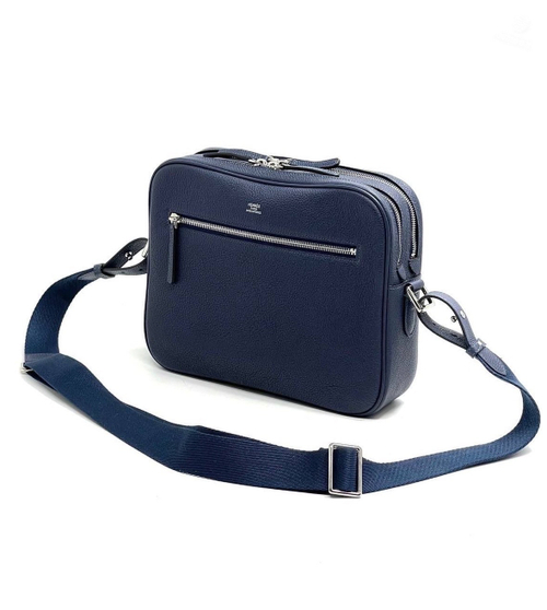 Сумка через плечо Hermes камера бэг темно-синяя