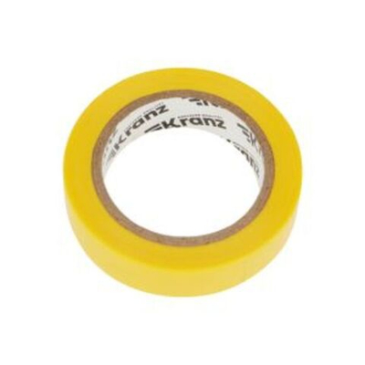 Изолента ПВХ KRANZ 0.13х15 мм, 10 м, желтая
