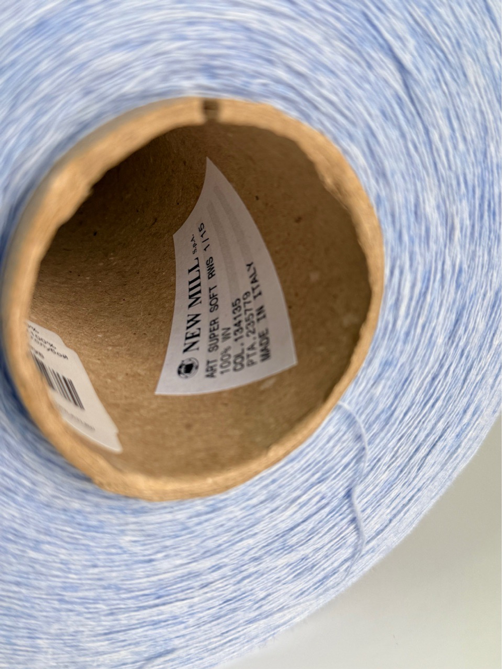 Пряжа NEW MILL SUPER SOFT 1/15 (100% мериносовая шерсть), 1500м/100 гр, голубой меланж