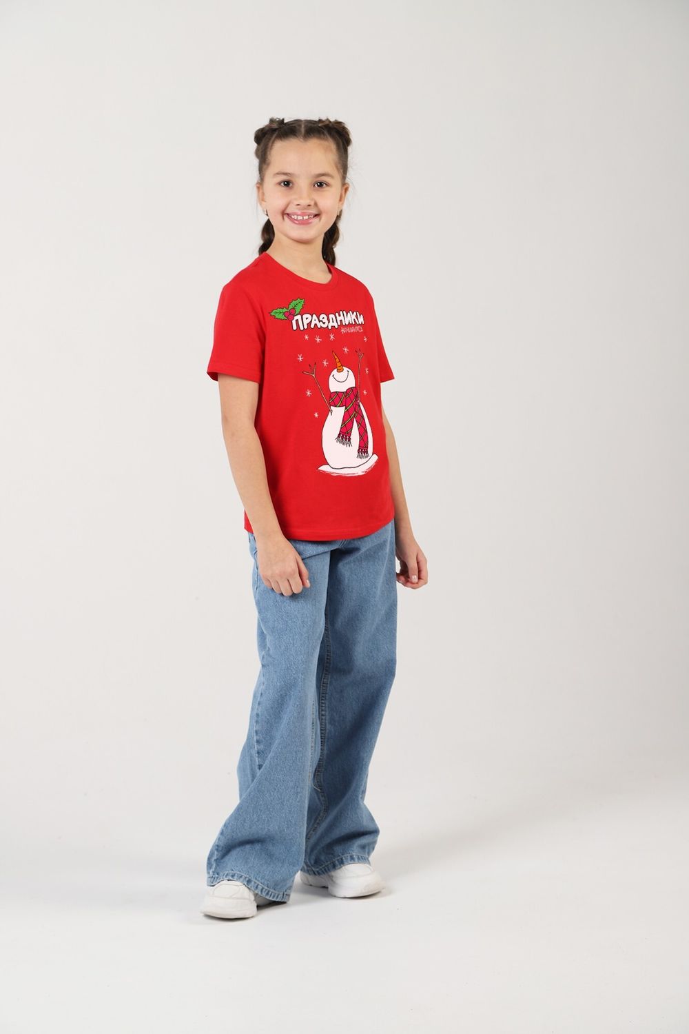 Фуфайка (футболка) для девочки Карнавал-1 Виотекс КРАСНЫЙ