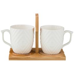 НАБОР КРУЖЕК LEFARD "NATIVE" 2 ШТ. 360 МЛ НА ПОДСТАВКЕ 26,5*11,5*15 СМ (КОР=18НАБ.)