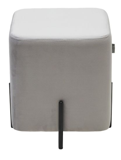 Пуф для гостиной ФЕЛИКС квадратный светло-серый BM-4, велюр / черный каркас