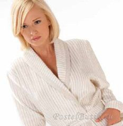 Халат велюровый Cawo Schalkragen 3423 бело-бежевый Германия фото