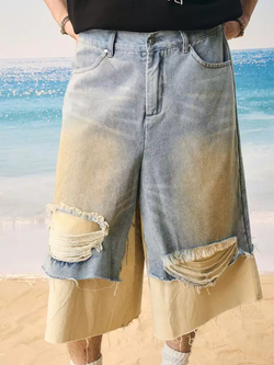 Джинсовые шорты HARSHandCRUEL Deconstructed Distressed Denim Jorts