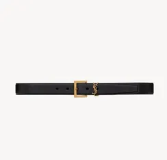 Ремень SAINT LAURENT с пряжкой CASSANDRE из гладкой кожи