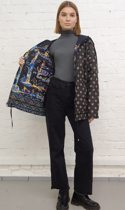 Двусторонняя куртка "Лабиринт", по мотивам средневековых буквиц и фантастических существ со страниц Псалтыри Латрелла