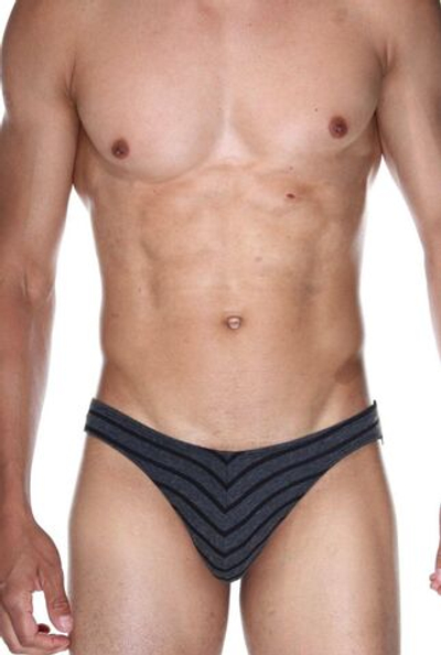 Темно-серые слипы в полоску (Размер: L) (Цвет: темно-серый)