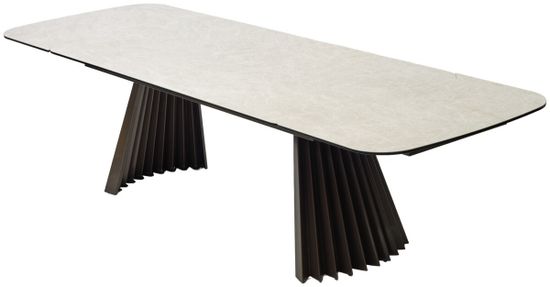 Стол ASTRID 200 TL-102 Бежевый мрамор, испанская керамика / Шоколадное золото каркас