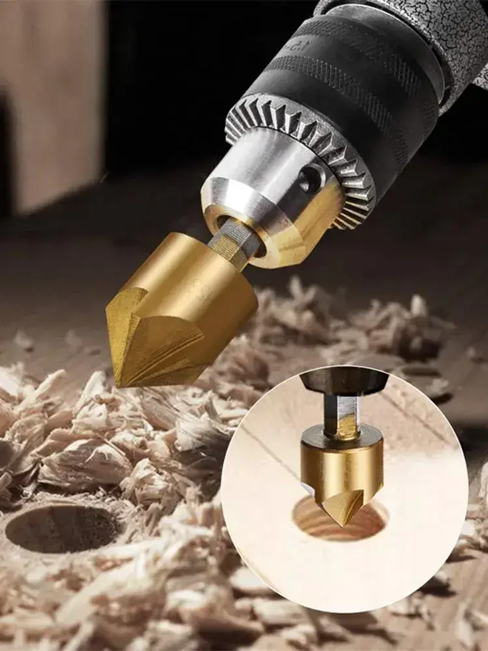 YICITY Набор ступенчатых сверл (4-12мм, 3-12мм, 4-20мм) 3 шт + 6 шт Набор зенкеров по металлу и дереву 6, 8, 9, 12, 16 и 19мм + Кернер автоматический