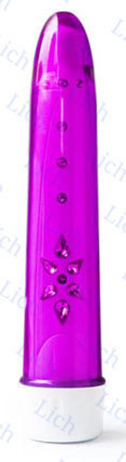 Лиловый вибромассажер Cristal 6x Amethyst, 18 см