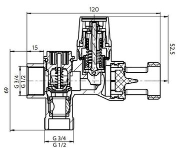 Группа безопасности бойлера Rommer 1/2" 6 бар (RVS-0007-007015)