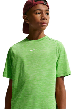 Детская теннисная футболка Nike Boys Multi Dri-FIT Short-Sleeve - mean green/light liquid lime/heather/white