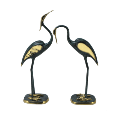 Бронзовые статуэтки Журавли 37 х 8,5 х 16 см,