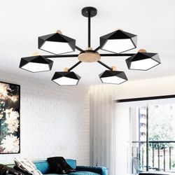 Люстра на штанге Imperiumloft Geometric Черная GEOMETRIC-CH01