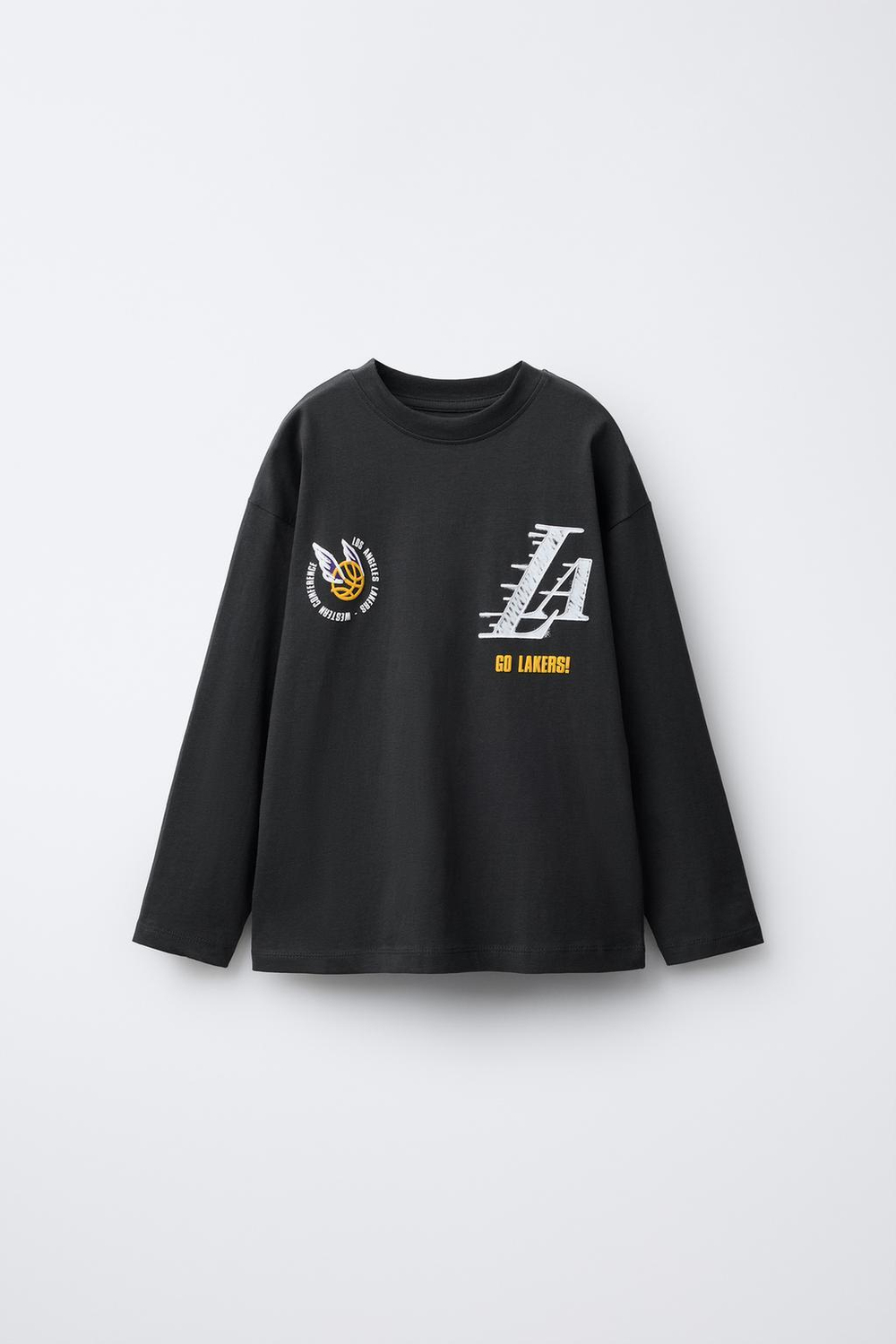 ZARA ФУТБОЛКА LOS ANGELES LAKERS NBA, АНТРАЦИТОВЫЙ/ХАКИ