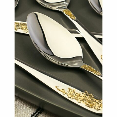 Набор ложек столовых из нержавеющей стали Доляна «Букет», длина 20,5 см, 6 шт, цвет серебряный