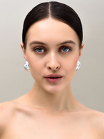 Серьги "Double round element" Silver