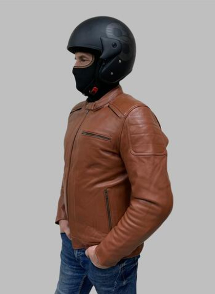 Мотокуртка кожаная классическая BERG Classic Biker Jacket BROWN 54