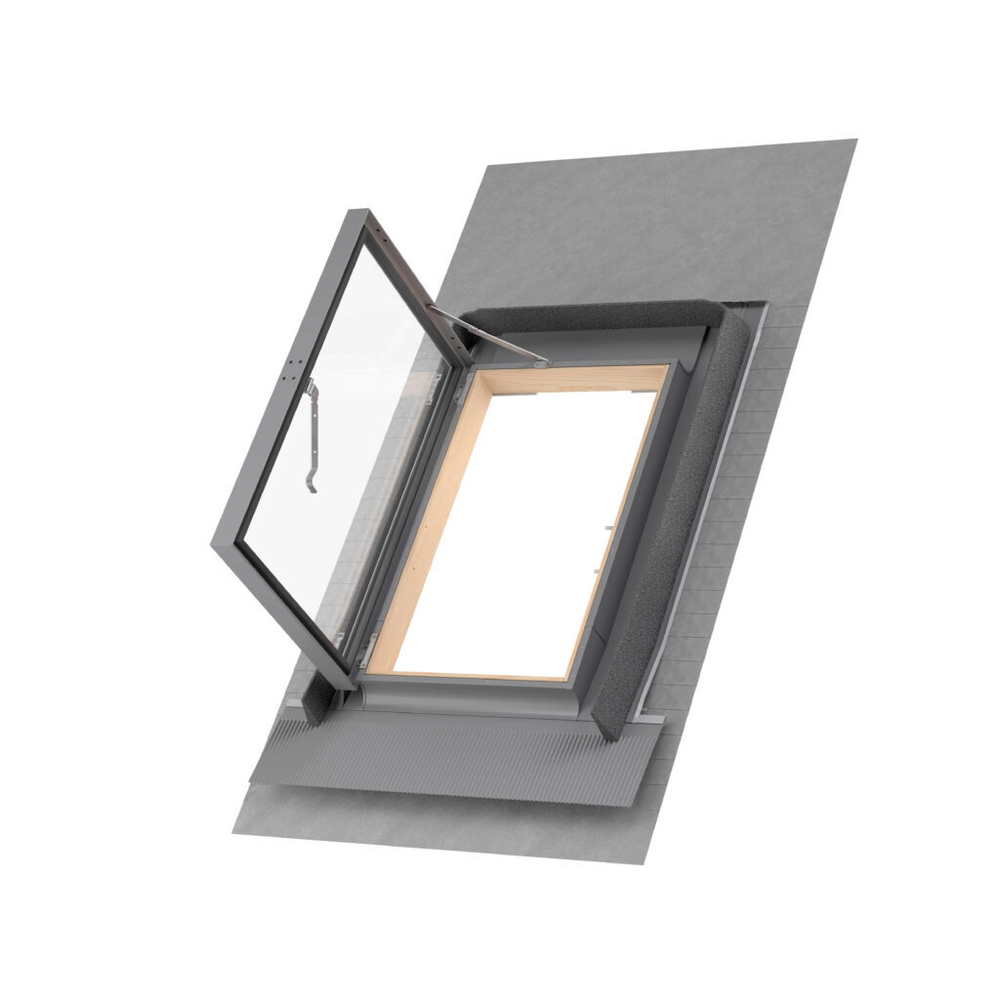 Люк для холодной кровли с окладом, гидроизоляцией и ограничителем Rooflite FE K400U 45х73