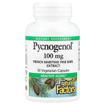 Natural Factors, Pycnogenol®, 100 мг, 30 вегетарианских капсул