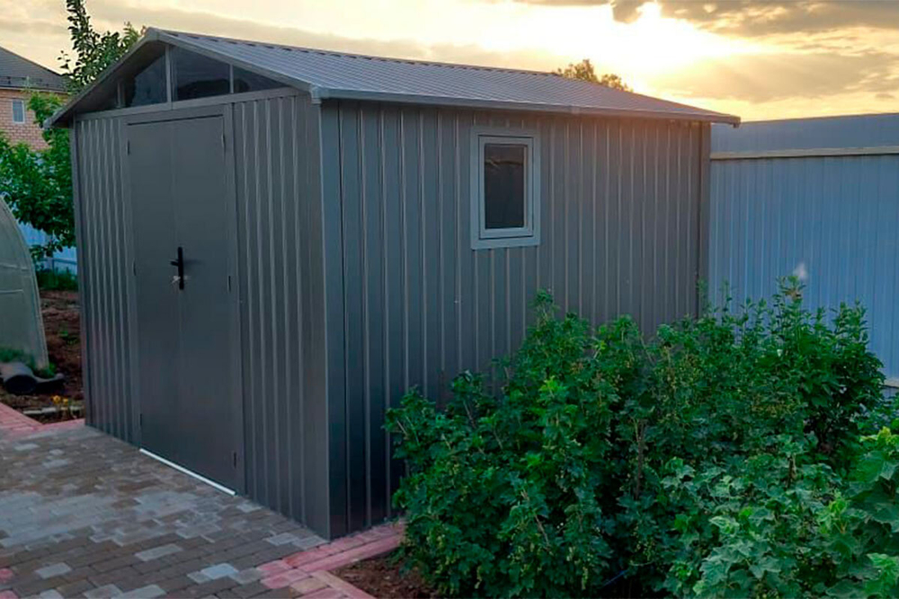 Сарай металлический BlackFox Panorama D, серый