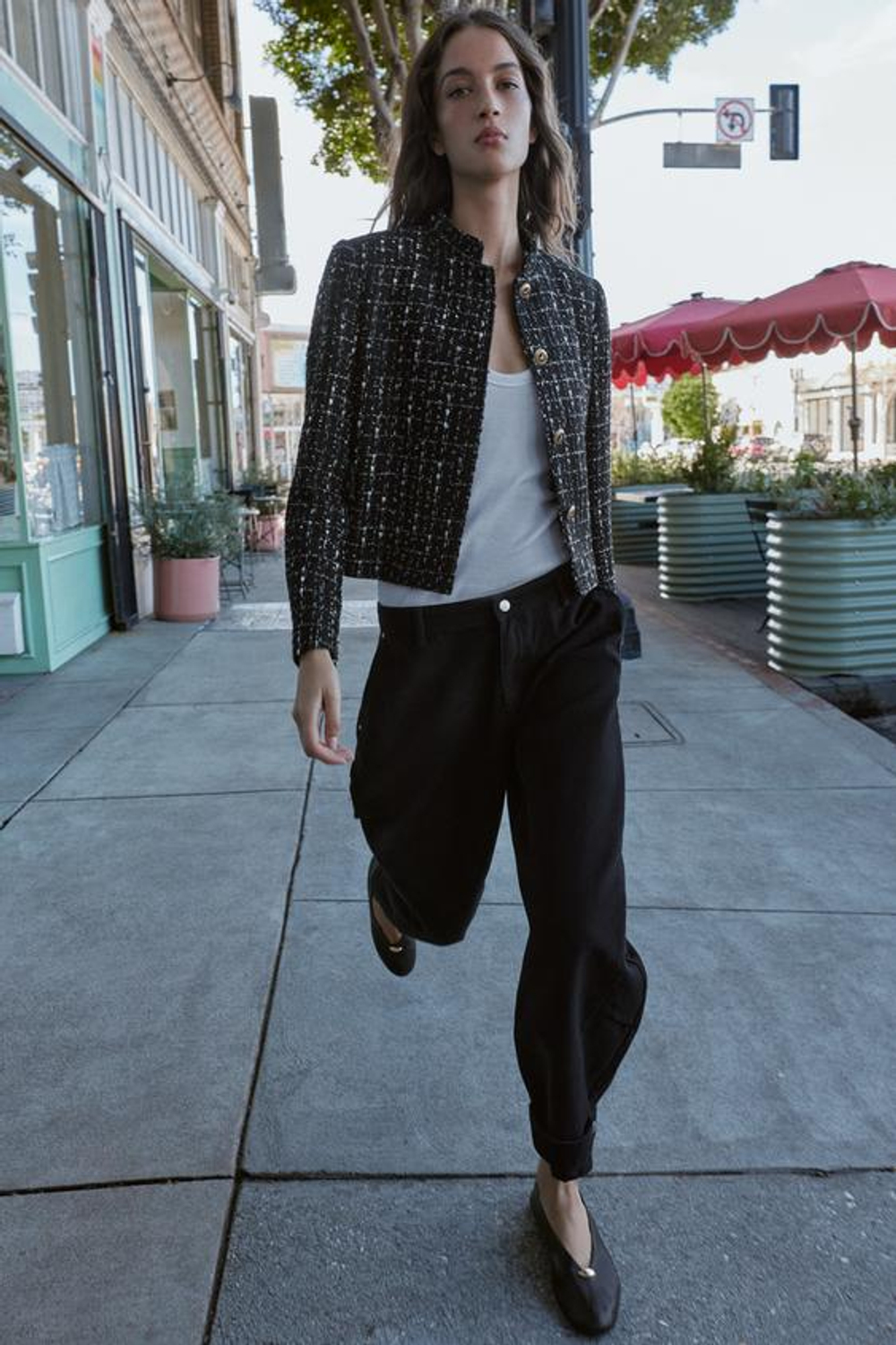 ZARA ДЖИНСЫ Z1975 BALLOON FIT СО СРЕДНЕЙ ПОСАДКОЙ, ЧЕРНЫЙ