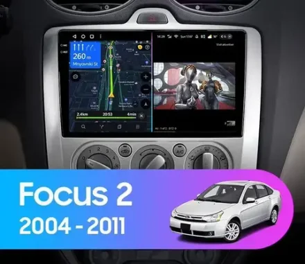 Магнитола для Ford Focus 2 2004-2011 (кондиционер) - FarCar 003M на Android 13, QLED+2K, TS10, CarPlay, 4G SIM-слот