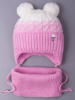 Шапка для девочки осенняя вязаная и снуд