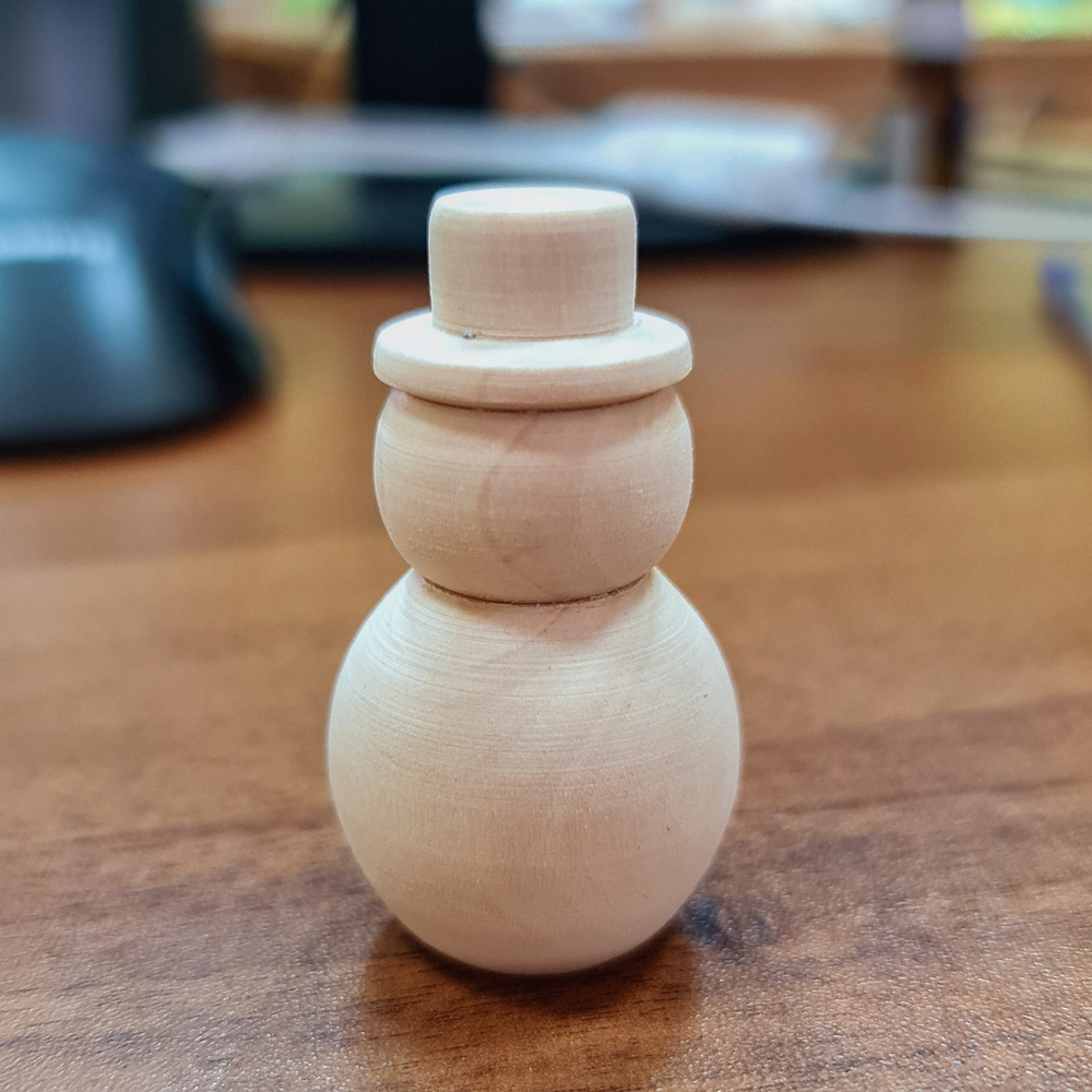 Снеговик 50*d30мм, деревянная заготовка