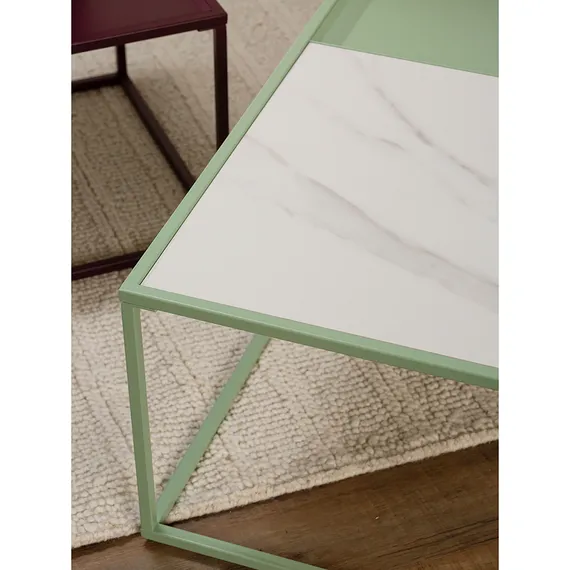 Столик журнальный Mayen, 110х50х37 см, белый/зеленый