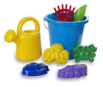 Песочный набор №32 ведро бол, совок, грабли, 4 формочки "Животные", лейка (АлексТойз)