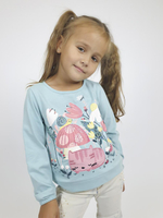16-147-5 Лонгслив для девочки Лунева