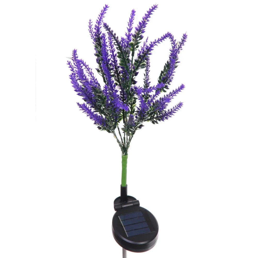 Светильник на солн.батарее (фигура на спице с подсветкой) «Лаванда» 73см, Синий (свечение тепл.белый)