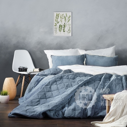 Покрывало бархатное СОФТ (арт. BL02-021-03) - голубое