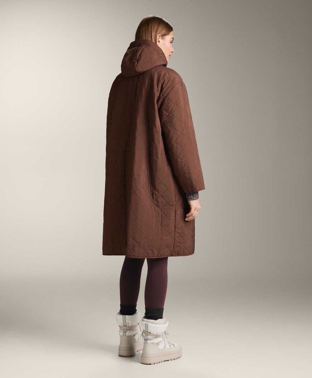 Oysho Длинная утепленная водоотталкивающая куртка FELLEX® с AEROGEL, темно-коричневый