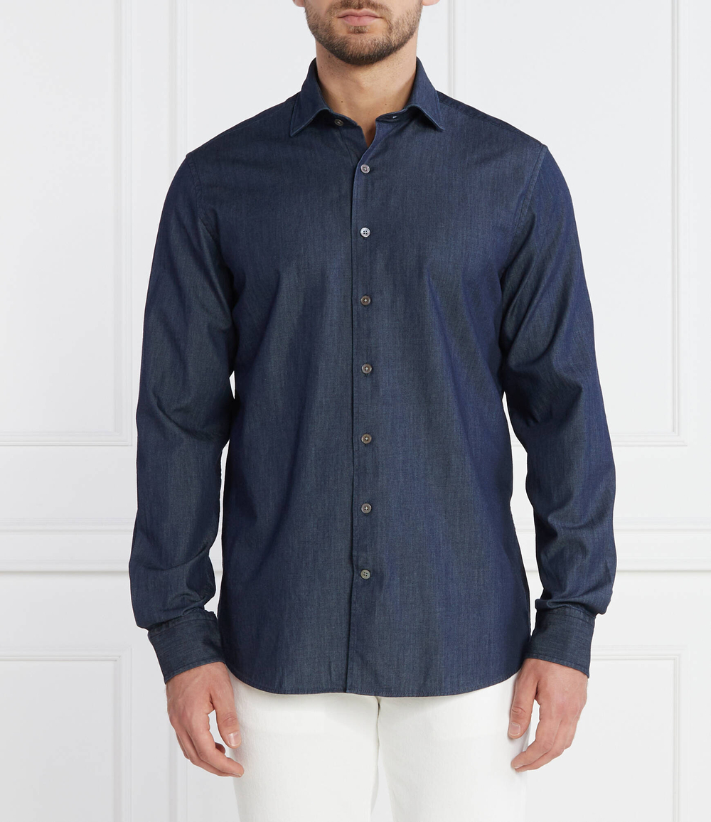 Рубашка Cut Away Washed DENIM Oscar Jacobson - темно-синий(12099786)