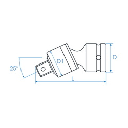 KING TONY (4798P) Кардан ударный 1/2", с шариковым фиксатором