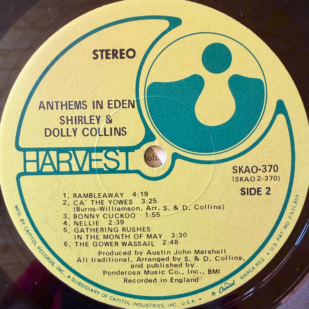 Shirley Collins & Dolly Collins ‎– Anthems In Eden (США 1969г.) Т