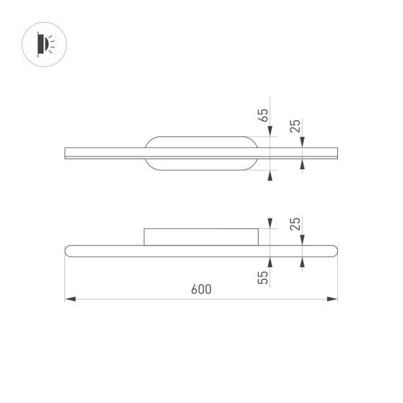 Подсветка для зеркал Arlight SP-Tenero-S600x45-13W Warm3000 035718